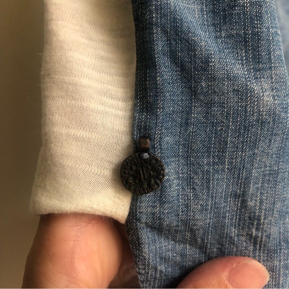 Great Condition Women's Scotch & Soda Chambray Linen Top Short Sleeve Blouse P - Picture 5 of 5